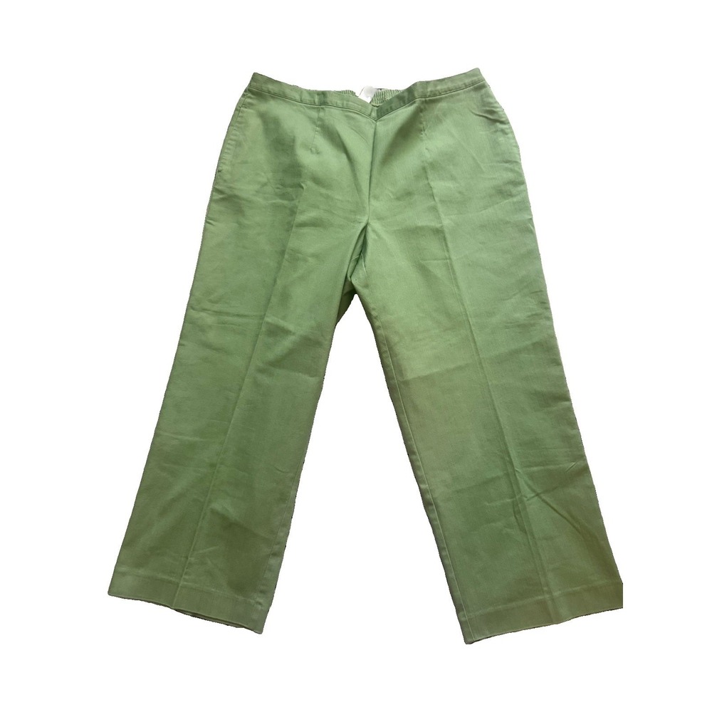 NWT Alfred Dunner Pull On Elastic Trouser Pants W/ Pockets Women's Size 20 Green